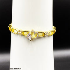 Heart Bangle With Crystal Stones