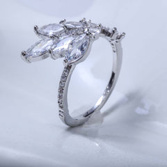 Flower ring with crystal stones for women's accessories by Bentati Fashion Dubai