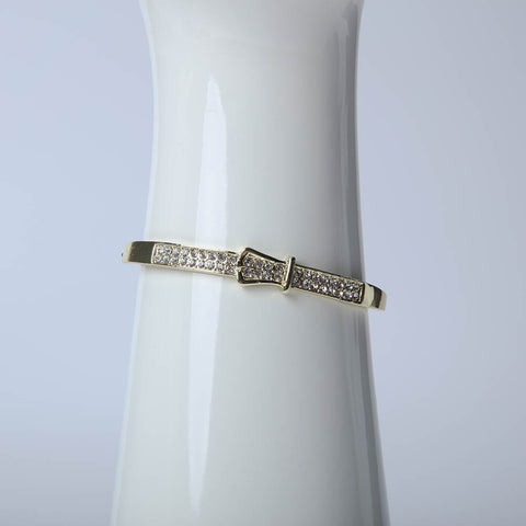 Golden belt buckle bracelet with crystal stones for women's accessories by Bentati Fashion Dubai