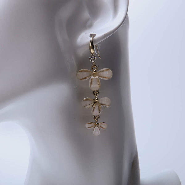 Three Layer Drop Flower Earrings