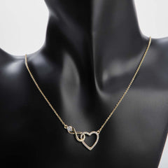 Interwind infinity and heart golden necklace for women's accessories by Bentati Fashion Dubai