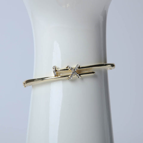 Golden nail bracelet with crystal stone for women's accessories by Bentati Fashion Dubai