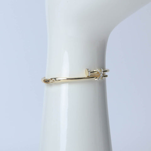Golden nail bracelet with crystal stone for women's accessories by Bentati Fashion Dubai