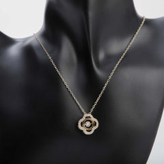 Golden pendant necklace with crystal stones for women's accessories by Bentati Fashion Dubai