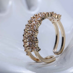 Golden ring with crystal stones for women's accessories by Bentati Fashion Dubai