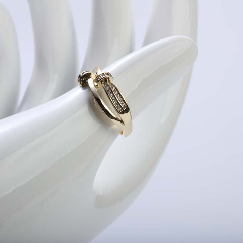 Two layer golden ring with crystal stones for women's accessories by Bentati Fashion Dubai