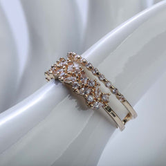 Golden ring with crystal stones for women's accessories by Bentati Fashion Dubai