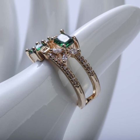 Golden ring with zircon stones for women's accessories by Bentati Fashion Dubai