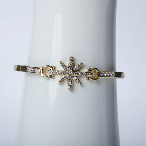 Star Charm Bangle With Crystal
