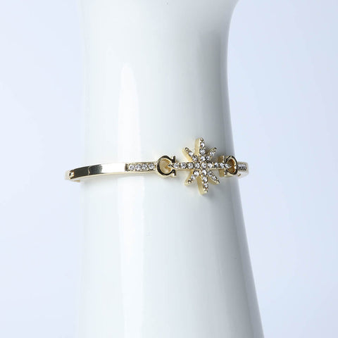 Golden star bangle with crystal stones for women accessories by Bentati Fashion Dubai