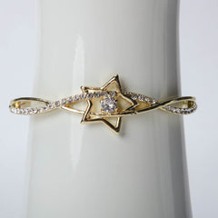 Golden star bangle with crystal stones for women's accessories by Bentati Fashion Dubai