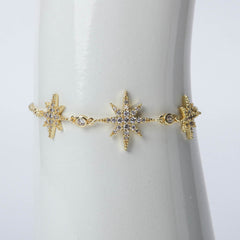 Golden star bracelet with crystal stones for women's accessories by Bentati Fashion Dubai
