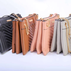 Multi-colour chain shoulder three compartment women's bag by Bentati Fashion Dubai