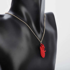 Red heart pendant necklace for women's accessories by Bentati Fashion Dubai