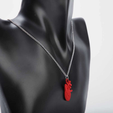 Red heart pendant necklace for women's accessories by Bentati Fashion Dubai