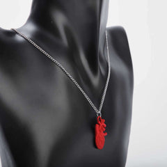 Red heart pendant necklace for women's accessories by Bentati Fashion Dubai