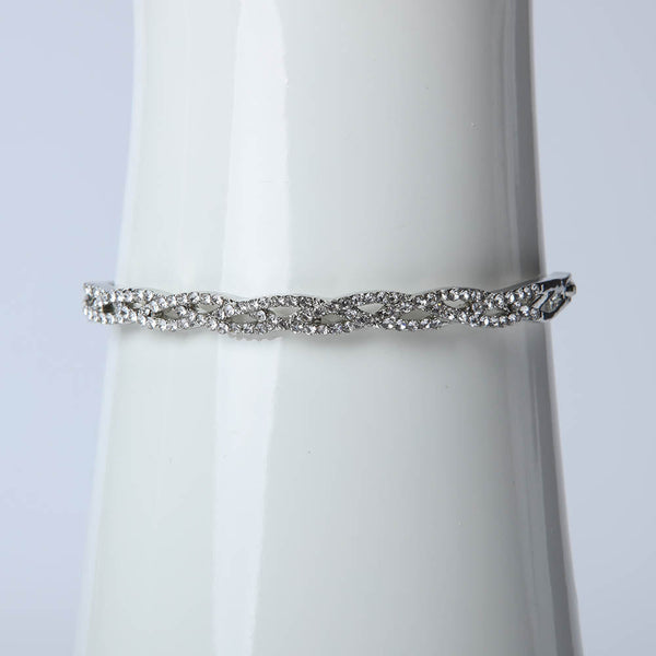 Three Layer Bangle With Crystal