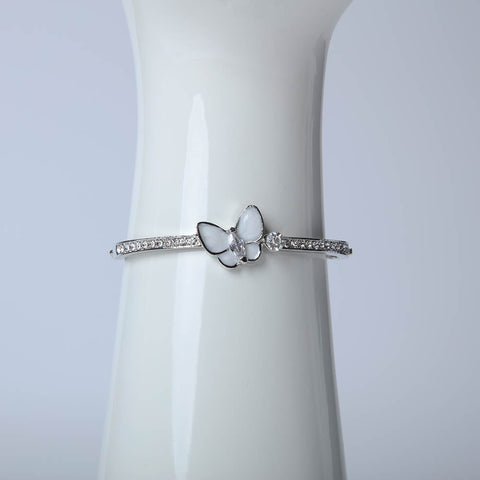 Silver butterfy bangle with crystal stones for women's accessories by Bentati Fashion Dubai