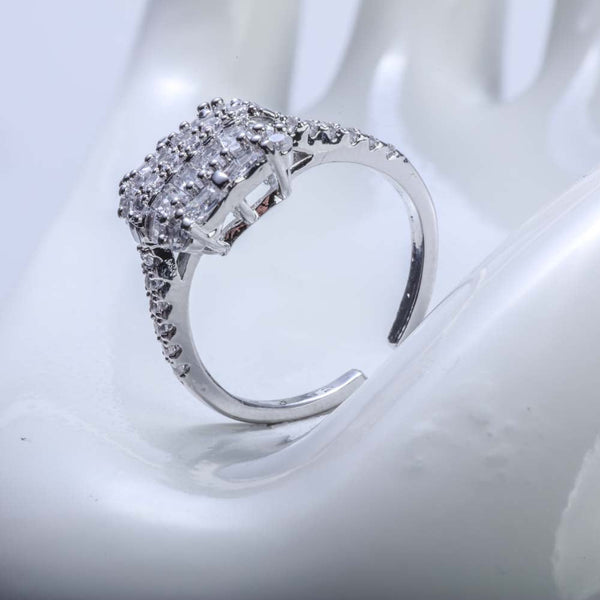 Radiant Cut Crystal Ring
