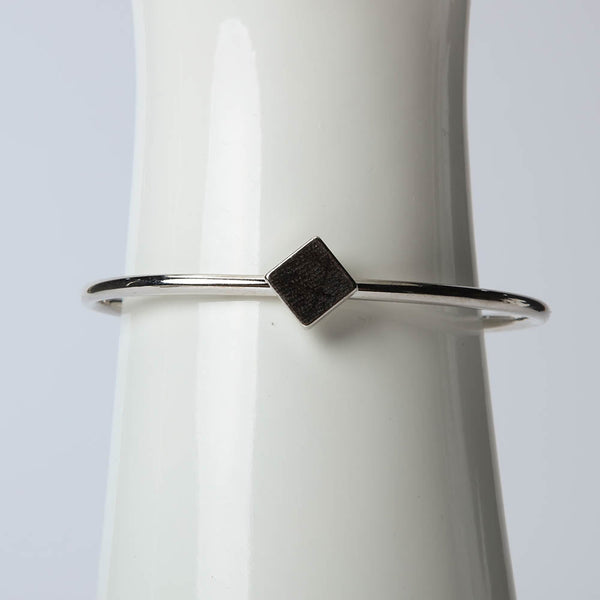 Silver Diamond Shaped Bangle