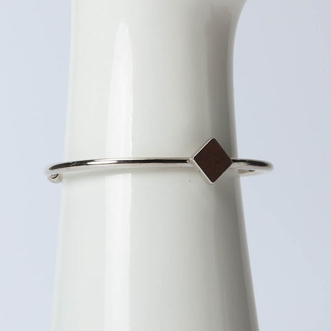 Silver diamond shaped bangle for women's accessories by Bentati Fashion Dubai