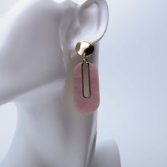Pink marble drop silver earrings for women's accessories by Bentati Fashion Dubai