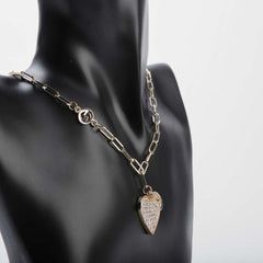 Silver heart pendant chain necklace for women's accessories by Bentati Fashion Dubai