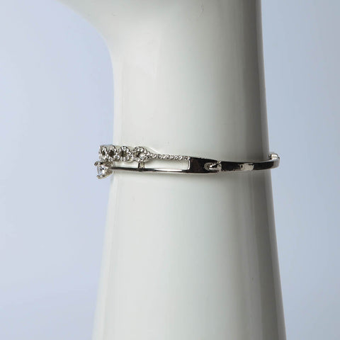 Silver infinity bangle with crystal stones for women's accessories by Bentati Fashion Dubai
