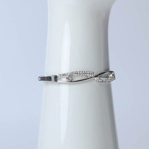 Silver infinity bangle with crystal stones for women's accessories by Bentati Fashion Dubai