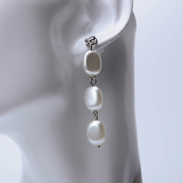 Long Drop Pearl Bead Earrings