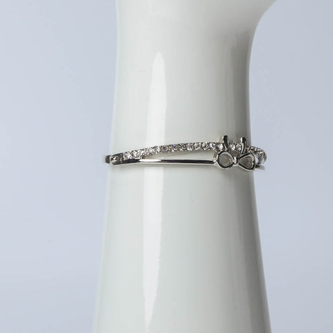Silver papillon bangle with crystal stones for women's accessories by Bentati Fashion Dubai