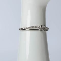 Silver papillon bangle with crystal stones for women's accessories by Bentati Fashion Dubai