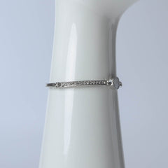 Silver pearl bangle with crystal stones for women's accessories by Bentati Fashion Dubai
