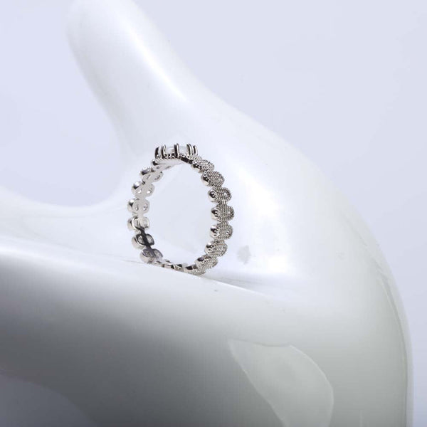 Modern White Pearl & Crystal Ring