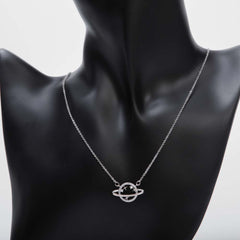 Silver planet necklace for women's accessories by Bentati Fashion Dubai