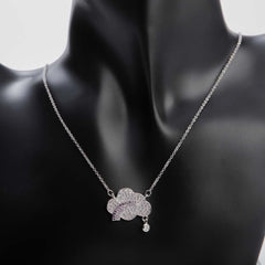Silver rainbow cloud necklace for women's accessories by Bentati Fashion Dubai