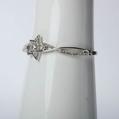 Silver star bangle with crystal stones for women's accessories by Bentati Fashion Dubai