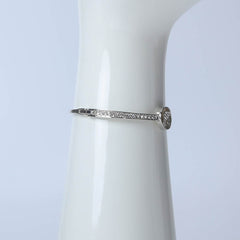 Silver swan bangle with crystal stones for women's accessories by Bentati Fashion Dubai
