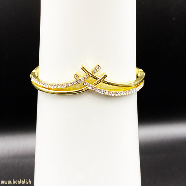 Infinity Bangle With Crystal