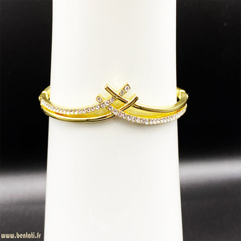 Infinity Bangle With Crystal