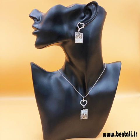 Necklace  Heart with Crystal gem